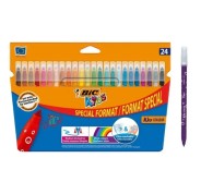 Bic Kids Couleur Pack de 24 Rotuladores - Punta Mediana - Lavable - Colores Surtidos