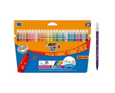 Bic Kids Couleur Pack de 24 Rotuladores - Punta Mediana - Lavable - Colores Surtidos
