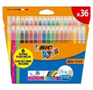 Bic Kids Couleur Pack de 36 Rotuladores - Punta Mediana - Lavable - Colores Surtidos