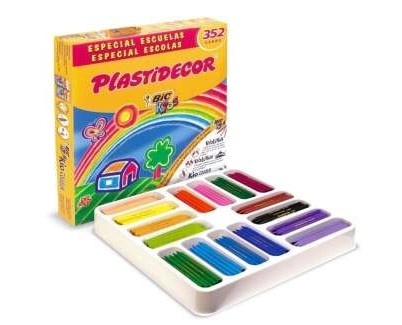 Bic Kids Plastidecor Caja de 352 Lapices de Cera - Extraresistentes - Facil de Sacar Punta - No Mancha - Ideal para Colegios - Colores Surtidos