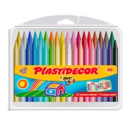 Bic Kids Plastidecor Caja de 36 Lapices de Cera - Extraresistentes - Facil de Sacar Punta - No Mancha