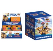 Bic Kids Plastidecor Patrulla Canina Expositor con 24 Packs de 12 Lapices de Cera + 24 Cuadernos de Colorear de la Patrulla Canina Gratis - Facil de Sacar Punta - No Mancha - Colores Surtidos
