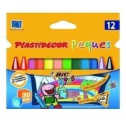Bic Kids Plastidecor Peques Caja de 12 Lapices de Cera Triangulares - Ideal Niños Pequeños - Textura blanda - No Mancha