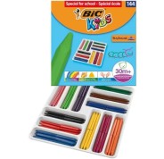 Bic Kids Plastidecor Triangle Caja de 144 Lapices de Cera - Facil de Sacar Punta - No Mancha - Ideal para Escuelas Infantiles - Colores Surtidos