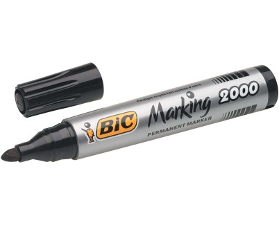 Bic Marking 2000 Ecolutions Rotulador Permanente - Tinta con Base de Alcohol - Ecologico - Secado Rapido - Color Negro