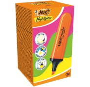 Bic Marking Highlighter Flat Marcador Fluorescente - Punta Biselada - Trazo entre 1.70 y 4.80 mm - Tinta con Base de Agua - Color Naranja