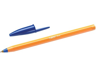 Bic Orange Original Fine Boligrafo de Bola - Punta Redonda de 0.8mm - Trazo de 0.30mm - Tinta con Base de Aceite - Cuerpo Naranja - Color Azul