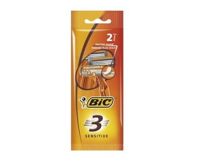 Bic Sensitive 3 Pack de 2 Maquinillas de Afeitar Desechables de 3 Hojas - Tira Lubricante con Aloe Vera