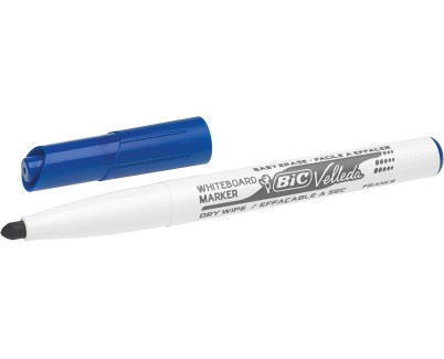 Bic Velleda 1741 Marcador para Pizarra - Punta de 4.5 mm - Trazo 1.4mm - Tinta con Base de Acetona - Borrado Optimo - Larga Duracion - Color Azul