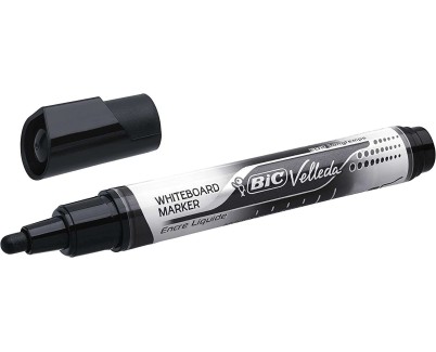 Bic Velleda Liquid Ink Marcador para Pizarra - Punta Media - Trazo 2.3mm - Tinta Liquida con Base de Alcohol - Color Negro