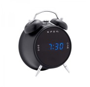 Bigben Epok Despertador Radiofonico Retro - Radio FM con Pantalla LED - Despertador por Radio o Zumbador - Funciones de Siesta y Repeticion - Color Negro