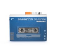Bigben Epok Reproductor de Cintas Cassette Bluetooth - Altavoz Incorporado - Entrada de Auriculares - Auriculares Incluidos - Bateria 1200mAh - Color Azul