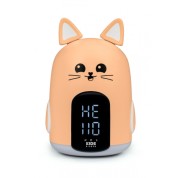 Bigben Kids Despertador Luz Nocturna Tactil - Alarma Programable con 3 Sonidos - Intensidad de Luz Ajustable - Pantalla con Hora - Color Naranja