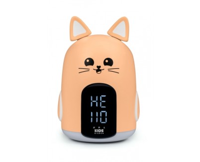 Bigben Kids Despertador Luz Nocturna Tactil - Alarma Programable con 3 Sonidos - Intensidad de Luz Ajustable - Pantalla con Hora - Color Naranja