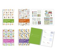 Bismark Animals Agenda Escolar 26-27 Semana Vista A5 - Tapa de Carton Forrada - Hojas Interiores de Color - Planning Mensual - 2 Hojas de Pegatinas - 4 Diseños Diferentes Aleatorios