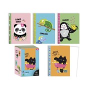 Bismark Animals Libreta Grapada A5 32 Hojas Lisas - Portada con Diseños de Animales - Tacto Soft - 4 Diseños Diferentes