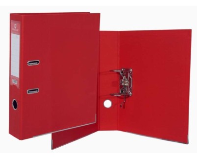 Bismark Archivador A-Z Formato Folio - PVC de Gran Resistencia - Tarjetero en el Lomo - Cartoneras Metalicas en el Borde Inferior - Mecanismo de Palanca - Color Rojo