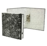 Bismark Archivador A-Z Jaspeado Folio con Funda - Lomo 75mm - Carton Forrado - Tarjetero en el Lomo - Mecanismo de Palanca - Color Negro Jaspeado