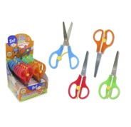 Bismark Bat Tijera Escolar 13cm con Freno - Mangos en Plastico - Punta Roma - 4 Colores Surtidos