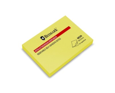 Bismark Bloc de 100 Notas Adhesivas 76x127mm - Color Amarillo Neon