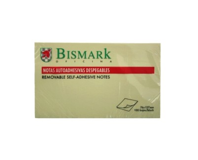 Bismark Bloc de 100 Notas Adhesivas 76x127mm - Color Amarillo