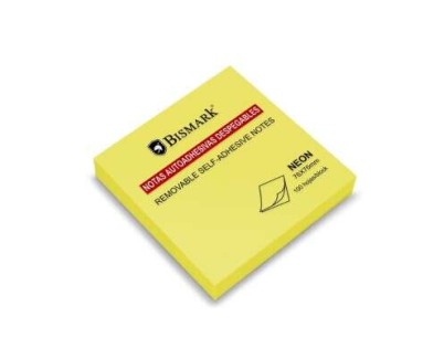 Bismark Bloc de 100 Notas Adhesivas 76x76mm - Color Amarillo Neon