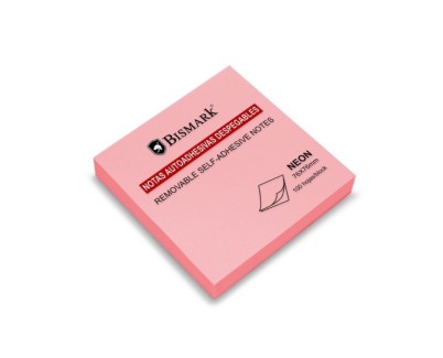 Bismark Bloc de 100 Notas Adhesivas 76x76mm - Color Rosa Neon