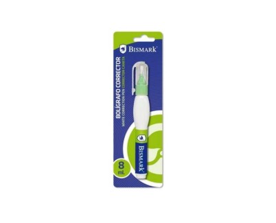 Bismark Boligrafo Corrector 8ml - Punta Metalica Fina - Alta Precision - Dise&ntilde;o Ergonomico