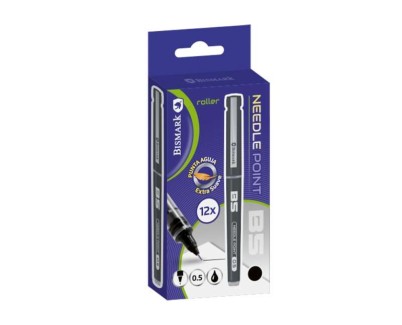 Bismark Boligrafo Tinta Liquida Punta Aguja - Escritura Suave - Alta Precision - Color Negro