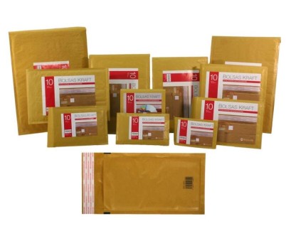 Bismark Bolsa Acolchada Kraft Nº16 220x340mm - Recubrimiento Interno de Laminas de Burbuja de Aire - Cierre Autoadhesivo - Ideal para Envios con Alta Proteccion
