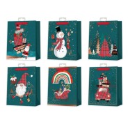 Bismark Bolsa de Papel Navidad - Impresion Foil - 6 Diseños Diferentes