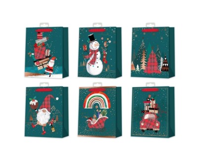 Bismark Bolsa de Papel Navidad - Impresion Foil - 6 Dise&ntilde;os Diferentes