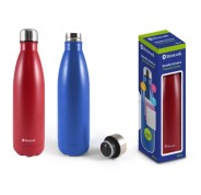 Bismark Botella Termica 500ml - Aislamiento de Vacio de Doble Pared - Tapon Hermetico - Colores Rojo y Azul