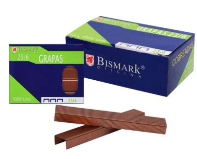 Bismark Caja de 10000 Grapas Cobreadas de Alambre de Alta Calidad - Color Cobre