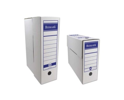 Bismark Caja de Archivo Definitivo Tamaño Folio 10x36.5x25.5cm - Carton Corrugado - Doble Ollado - Color Blanco