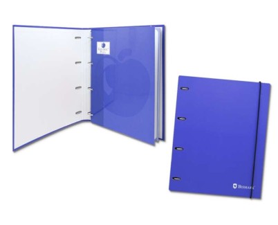 Bismark Carpeta de 4 Anillas con 80 Hojas Cuadricula 4x4 - Formato A4 - Fabricada en Carton - Color Azul