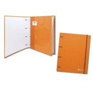 Bismark Carpeta de 4 Anillas con 80 Hojas Cuadricula 4x4 - Formato A4 - Fabricada en Carton - Color Naranja