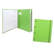 Bismark Carpeta de 4 Anillas con 80 Hojas Cuadricula 4x4 - Formato A4 - Fabricada en Carton - Color Verde