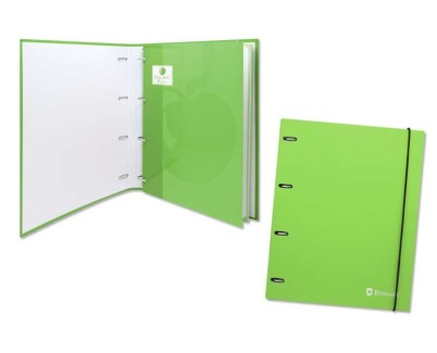 Bismark Carpeta de 4 Anillas con 80 Hojas Cuadricula 4x4 - Formato A4 - Fabricada en Carton - Color Verde