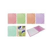Bismark Carpeta Espiral 30 Fundas Transparentes - Polipropileno - Tamaño A4 - Espiral Plastica Indeformable - Apertura 360 Grados - Gomas de Cierre - Colores Pastel