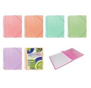 Bismark Carpeta Espiral 40 Fundas Transparentes - Polipropileno - Tamaño A4 - Espiral Plastica Indeformable - Apertura 360 Grados - Cierre con Gomas - Colores Pastel Surtidos