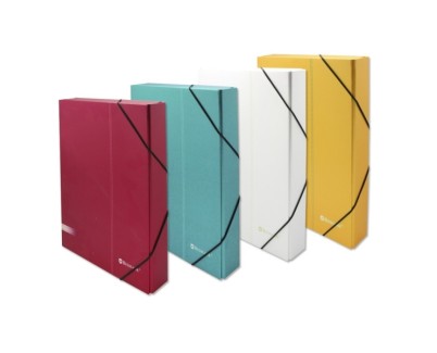 Bismark Carpeta para Proyectos - Medidas 350x230x30mm - Fabricada en Carton - Cierre con Gomas - Colores Surtidos
