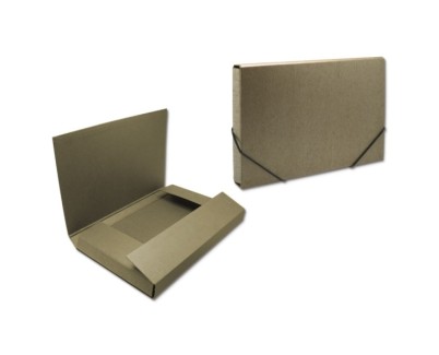 Bismark Carpeta para Proyectos - Medidas 350x230x50mm - Fabricada en Carton - Cierre con Gomas - Color Marron