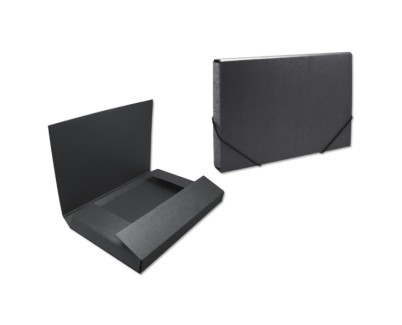 Bismark Carpeta para Proyectos - Medidas 350x230x50mm - Fabricada en Carton - Cierre con Gomas - Color Negro