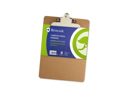 Bismark Carpeta Sujetapapeles con Base de Madera y Pinza Metalica - Formato A5
