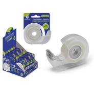 Bismark Cinta Adhesiva Invisible 19mmx33m con Portarrollos - Cuerpo de Plastico - Ideal para Uso Escolar - Transparente
