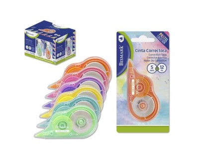 Bismark Cinta Correctora 5mm x 12m - Colores Pastel Surtidos