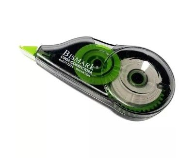 Bismark Cinta Correctora 5mm x 12m - Cuerpo Transparente - Forma Ergonomica