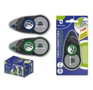 Bismark Cinta Correctora 7mmx20m - Perfecta Adherencia al Papel - Presentacion en Blister Individual - Colores Surtidos Aleatorios