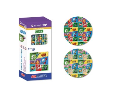 Bismark Comic Rollo de Papel Regalo - Medidas 70cmx200cm - 2 Dise&ntilde;os Diferentes